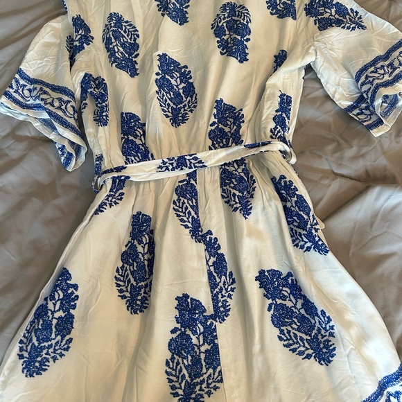 Cupshe Blue and White Ruffled Smocked Jumpsuit - Picture 4 of 4